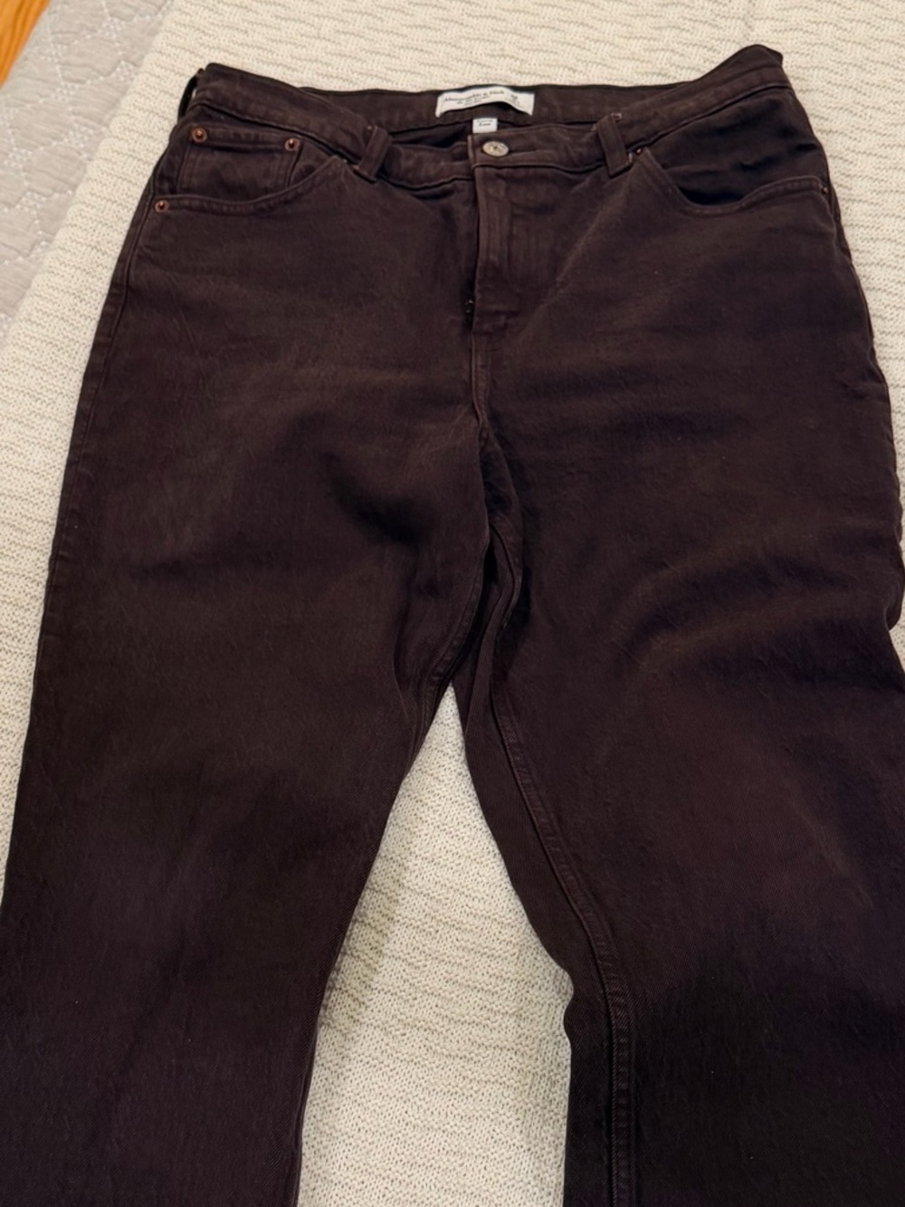 Petite Dark Brown Straight-Leg Jeans